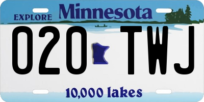 MN license plate 020TWJ