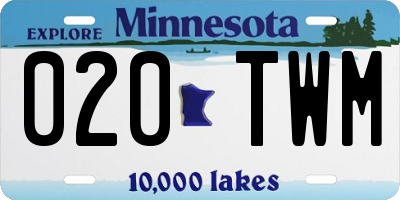 MN license plate 020TWM