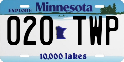 MN license plate 020TWP