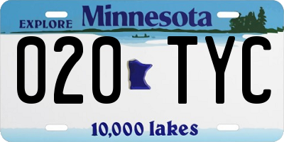 MN license plate 020TYC