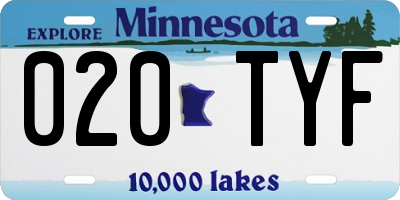 MN license plate 020TYF