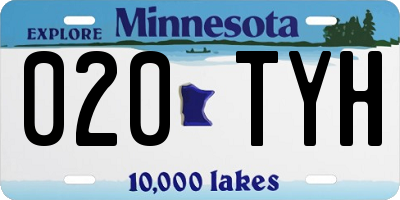 MN license plate 020TYH