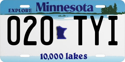 MN license plate 020TYI