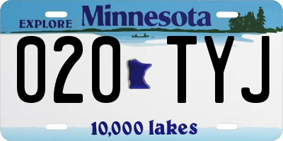 MN license plate 020TYJ