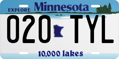 MN license plate 020TYL