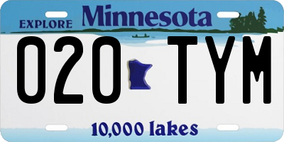MN license plate 020TYM