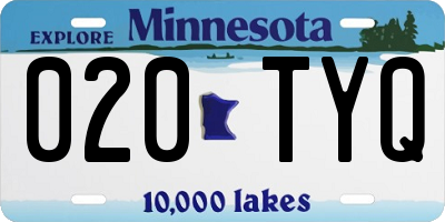 MN license plate 020TYQ