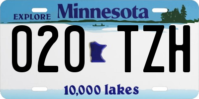 MN license plate 020TZH