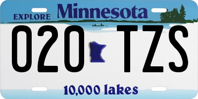 MN license plate 020TZS