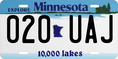 MN license plate 020UAJ
