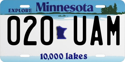 MN license plate 020UAM