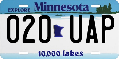 MN license plate 020UAP