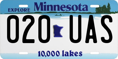 MN license plate 020UAS
