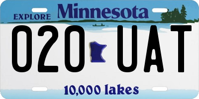 MN license plate 020UAT