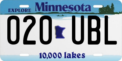 MN license plate 020UBL