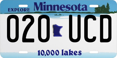 MN license plate 020UCD