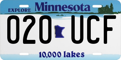 MN license plate 020UCF