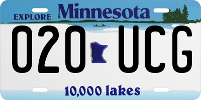 MN license plate 020UCG