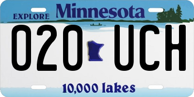 MN license plate 020UCH