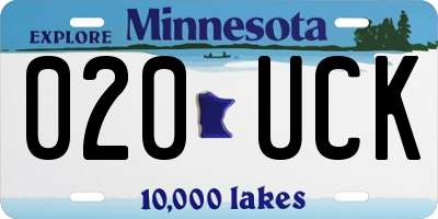 MN license plate 020UCK