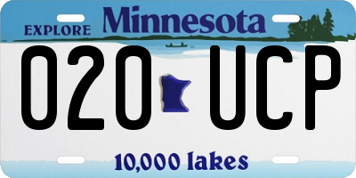 MN license plate 020UCP