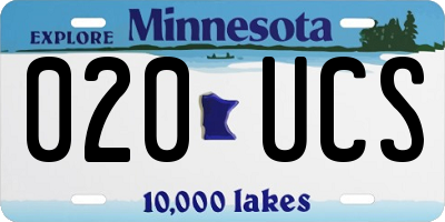 MN license plate 020UCS