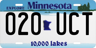 MN license plate 020UCT