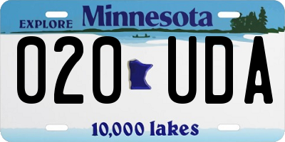 MN license plate 020UDA