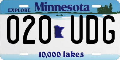 MN license plate 020UDG