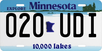 MN license plate 020UDI