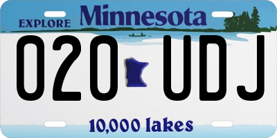 MN license plate 020UDJ