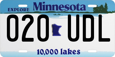 MN license plate 020UDL