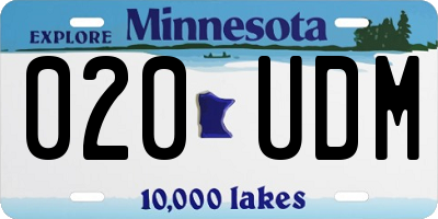 MN license plate 020UDM