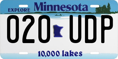 MN license plate 020UDP