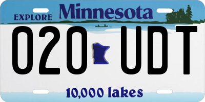 MN license plate 020UDT