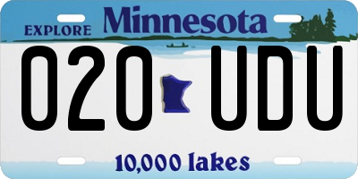 MN license plate 020UDU