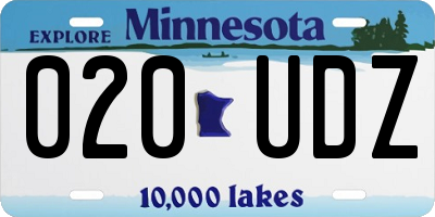 MN license plate 020UDZ