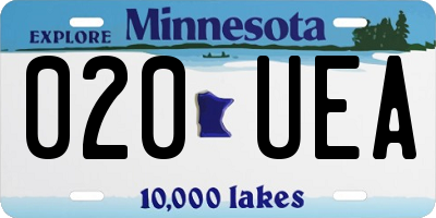 MN license plate 020UEA