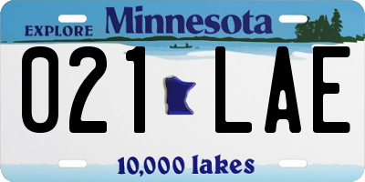 MN license plate 021LAE