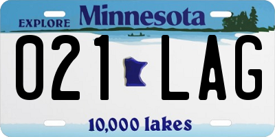 MN license plate 021LAG