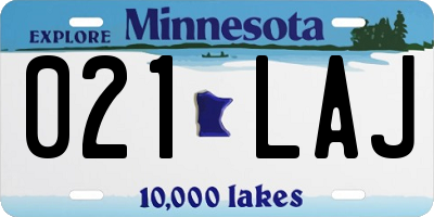 MN license plate 021LAJ