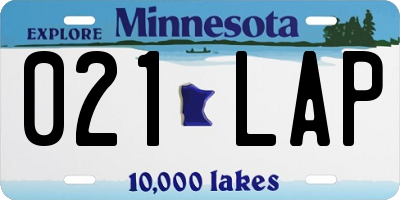 MN license plate 021LAP