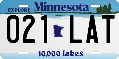 MN license plate 021LAT
