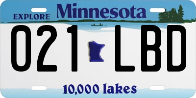 MN license plate 021LBD