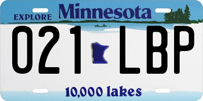 MN license plate 021LBP