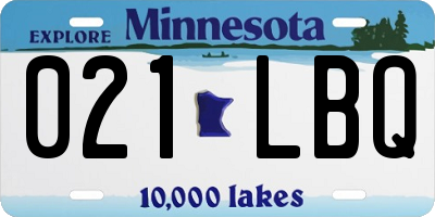 MN license plate 021LBQ