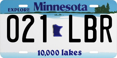MN license plate 021LBR