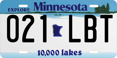 MN license plate 021LBT