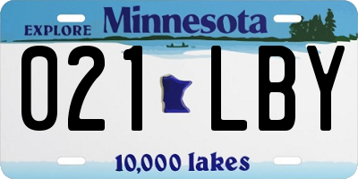 MN license plate 021LBY
