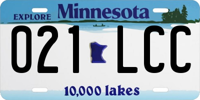 MN license plate 021LCC